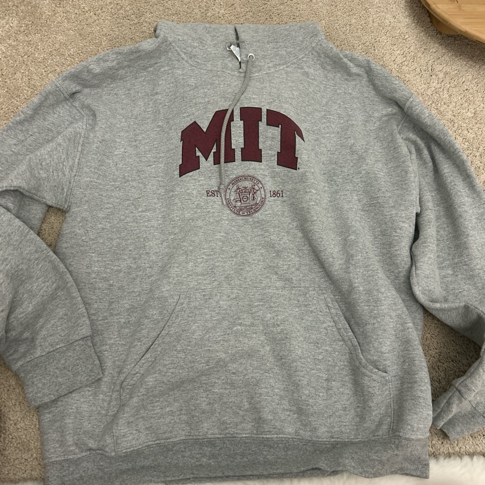 Jerzees Gray and Maroon Women's Sweater
